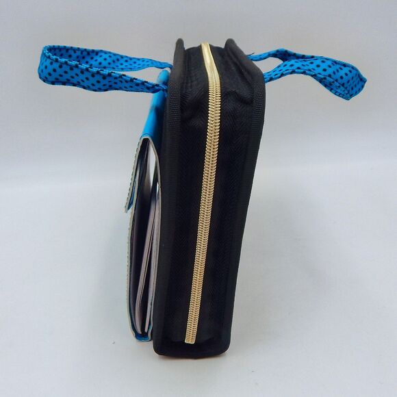 Bible Cover W Notebook Floral Black Teal Saved By Grace Through Faith Zippered - Picture 8 of 9